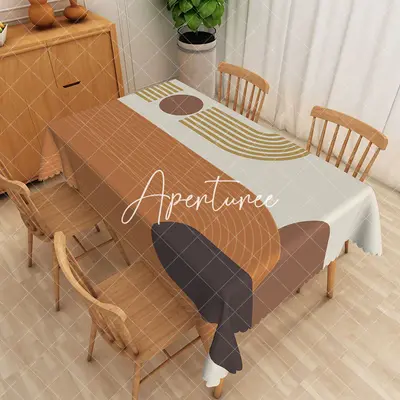 Aperturee Striped Gold White National Flag Inspired Tablecloth, 52 x 70 inch, 30.82 USD, rectangle tablecloths, ZJY04929-A