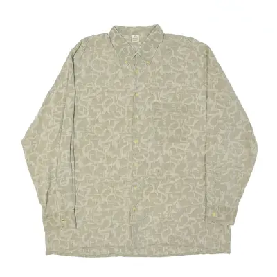 WALBUSCH Trelegant Shirt Beige 90s Crazy Pattern Long Sleeve Mens XL