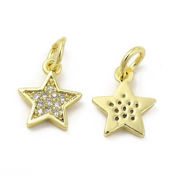 Brass Micro Pave Cubic Zirconia Charms