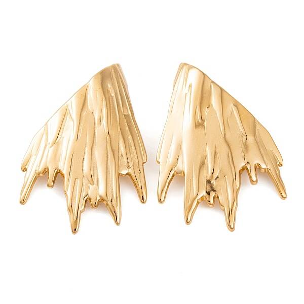 Ion Plating(IP) Wing 304 Stainless Steel Stud Earrings for Women