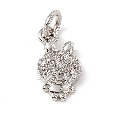Brass Micro Pave Cubic Zirconia Charms