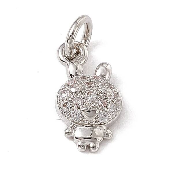 Brass Micro Pave Cubic Zirconia Charms