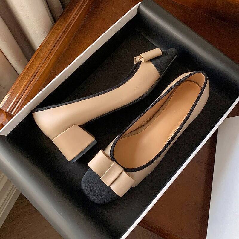 CHIKO Naunet Square Toe Block Heels Pumps Shoes