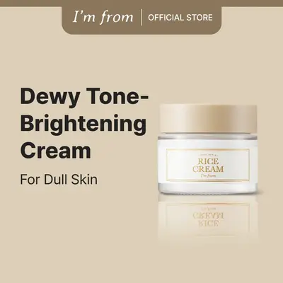 [I'm From Official Shop] Rice Cream 1.69 Ounce, 41% Rice Bran Essence with Ceramide, Glowing Look, Improves Moisture Skin Bar...