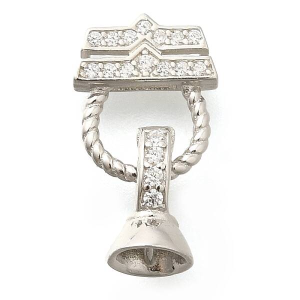925 Sterling Silver Micro Pave Clear Cubic Zirconia Fold Over Clasps
