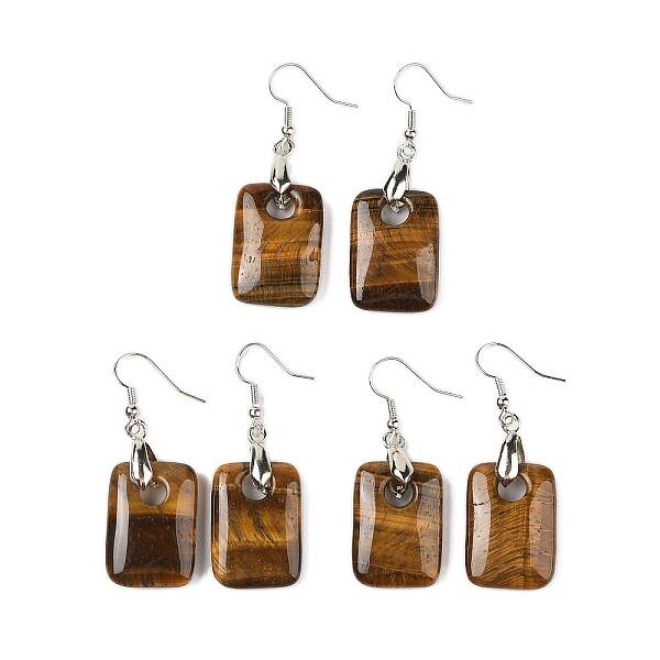 Natutal Tiger Eye Dangle Earrings