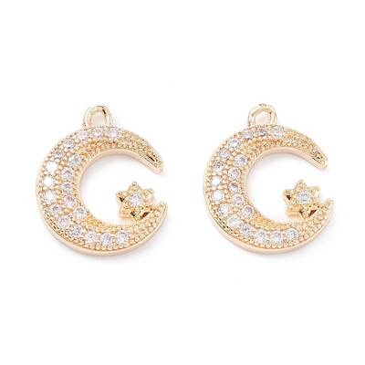 Rack Plating Brass Micro Pave Cubic Zirconia Pendants