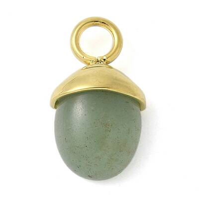 304 Stainless Steel Natural Green Aventurine Pendants