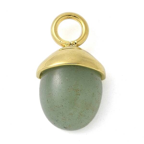 304 Stainless Steel Natural Green Aventurine Pendants