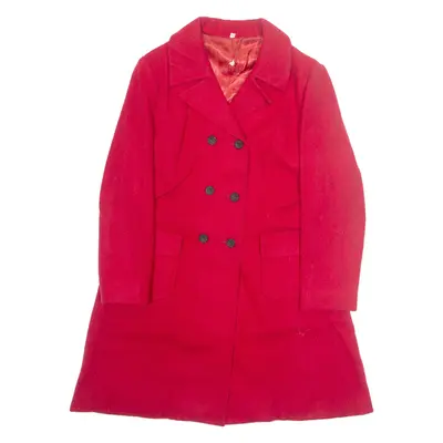 Womens Trench Coat Red Wool L