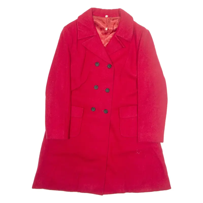 Womens Trench Coat Red Wool L