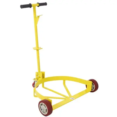 Garvee 55 Gallon Drum Dolly 1200 lbs Load Capacity Low Profile Steel Poly-On-Steel Wheels Three-Wheel Design Oil Barrel Cart ...