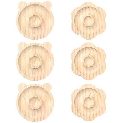 2Pcs 2 Styles Beech Wooden Bangle & Bracelet & Finger Ring & Beads Display Holder Tray