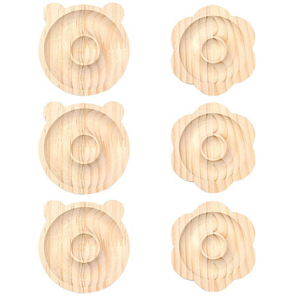 2Pcs 2 Styles Beech Wooden Bangle & Bracelet & Finger Ring & Beads Display Holder Tray