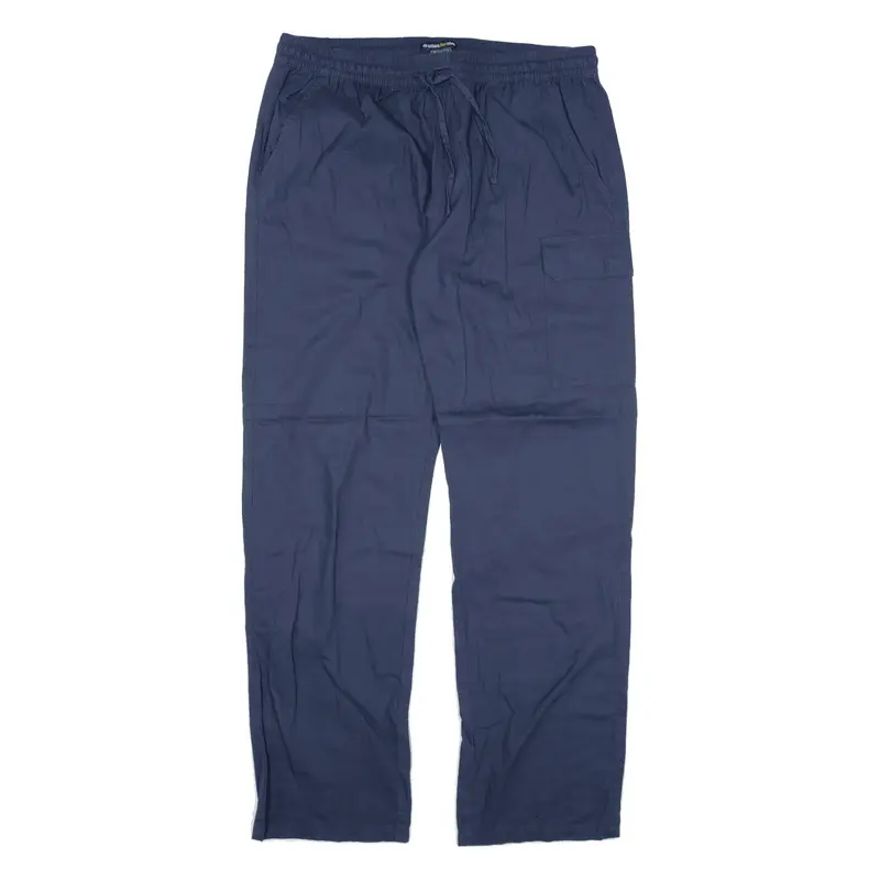 ATLAS Cargo Workwear Trousers Blue Loose Straight Mens W34 L32