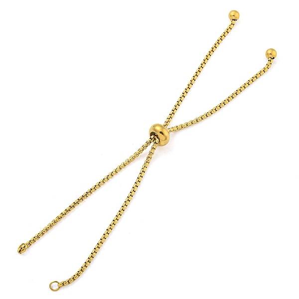 Ion Plating(IP) 304 Stainless Steel Box Chain Slider Bracelet Makings