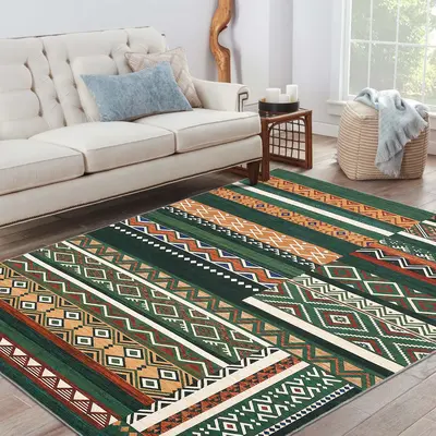 Garvee 4x6 Washable Rugs Chrismas Rug for Living Room Southwestern Tribal Geometric Area Rug for Bedroom Patchwork Office Car...
