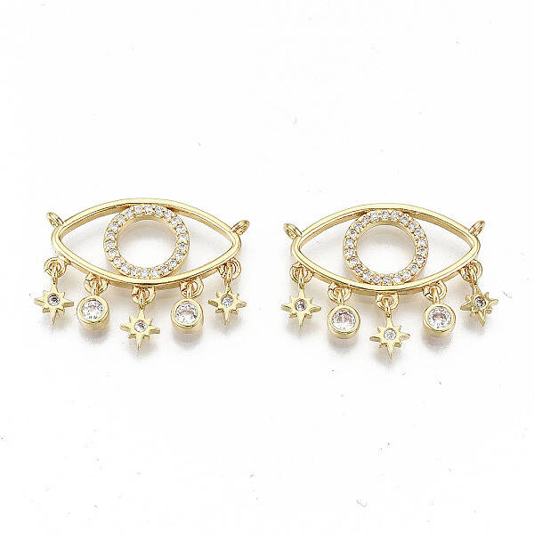 Brass Micro Pave Clear Cubic Zirconia Pendants