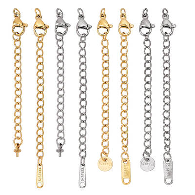 32Pcs 8 Colors Stainless Steel Cable Chain Chain Extender