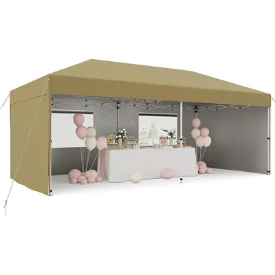 Garvee 10'x20' Pop-Up Canopy Tent - 210D Oxford Fabric Portable Instant Commercial Tent with 4 Sidewalls, 12 Stakes & 6 Sandb...
