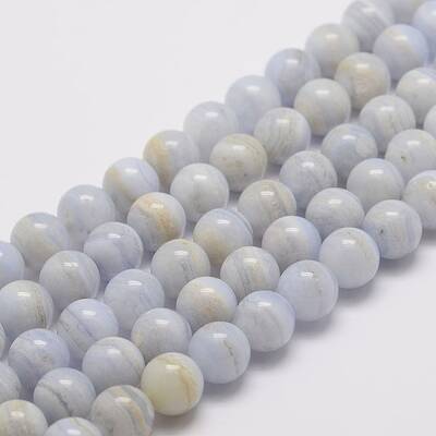 Natural Blue Lace Agate Bead Strands