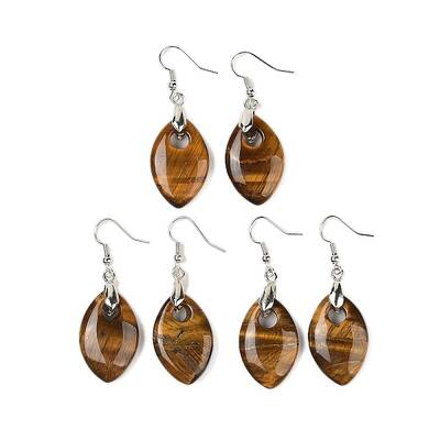 Natural Tiger Eye Dangle Earrings