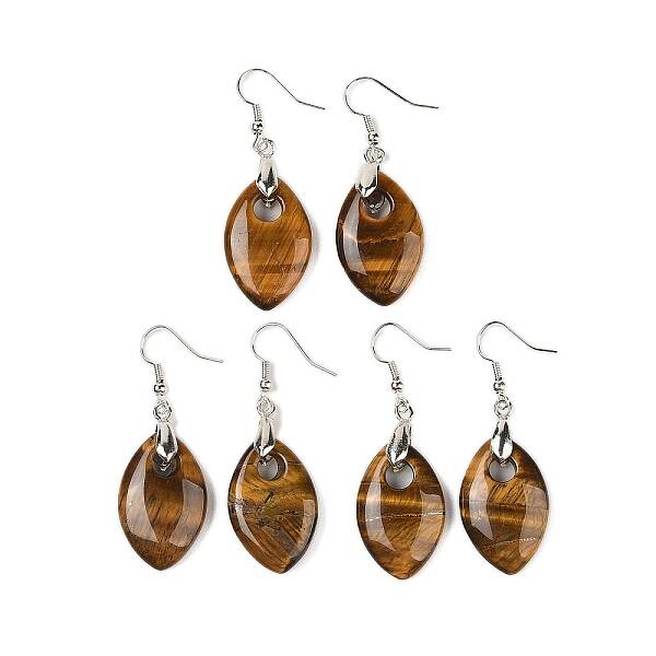 Natural Tiger Eye Dangle Earrings