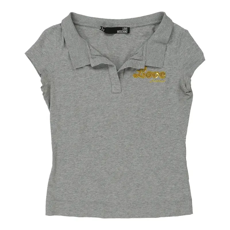 Love Moschino Top - Small Grey Cotton | Size: small