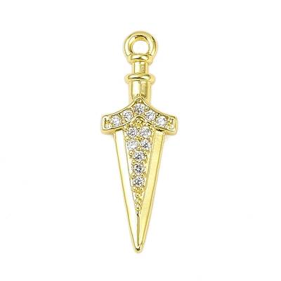 Brass Micro Pave Clear Cubic Zirconia Pendants