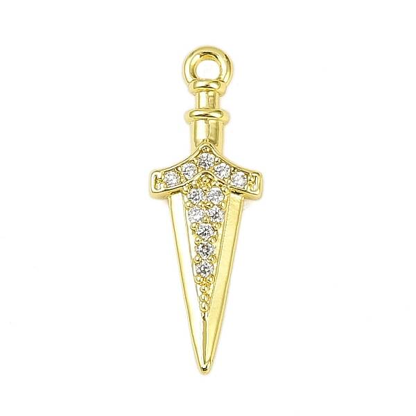 Brass Micro Pave Clear Cubic Zirconia Pendants