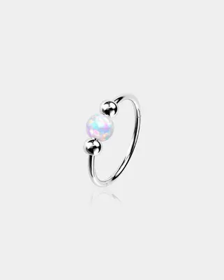 Opal Hinged Segment Nose Ring - 6mm