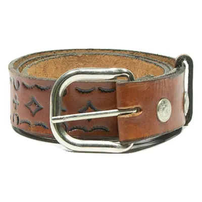 Womens Belt Brown Faux Leather Geometric 44