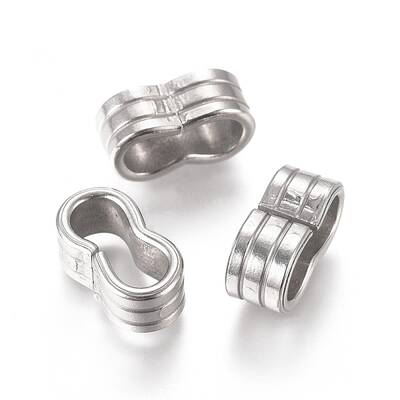 Non-Tarnish 201 Stainless Steel Slide Charms/Slider Beads