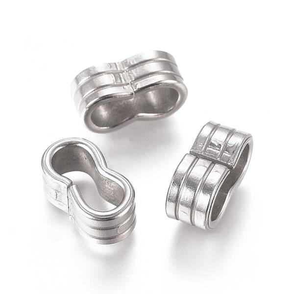 Non-Tarnish 201 Stainless Steel Slide Charms/Slider Beads