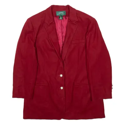 LAUREN RALPH LAUREN Womens Overcoat Coat Red Wool L