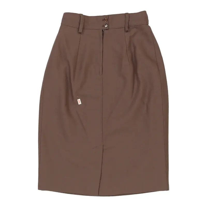 Unbranded Midi Skirt - 24W UK 4 Brown Wool Blend