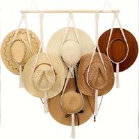 Multi-tier Tassel Hanging Hat Hook, Wall Mounted Hat Display Rack, Tassel Decoration, Household Storage Organizer for Hallway...