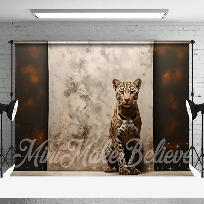 Abstract Dualtone Paint Leopard Retro Wall Backdrop - Aperturee