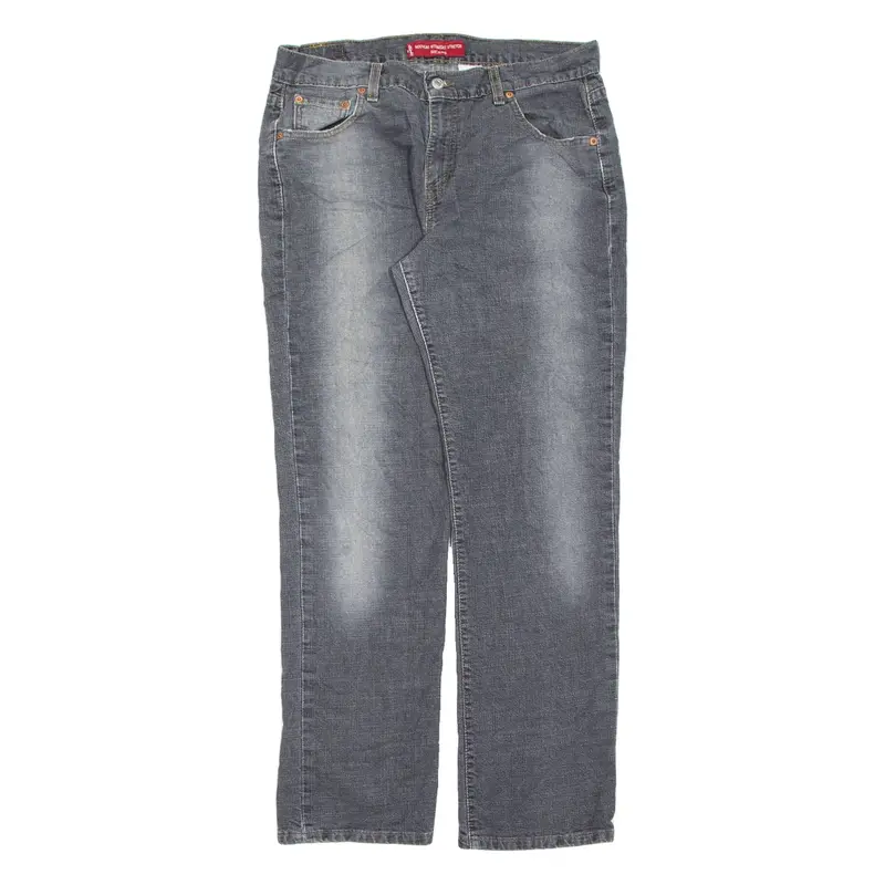 LEVI'S 505 Low Rise Womens Jeans Black Slim Straight Charcoal Wash W34 L31