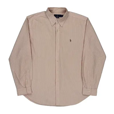 Ralph Lauren Striped Shirt - XL Orange Cotton