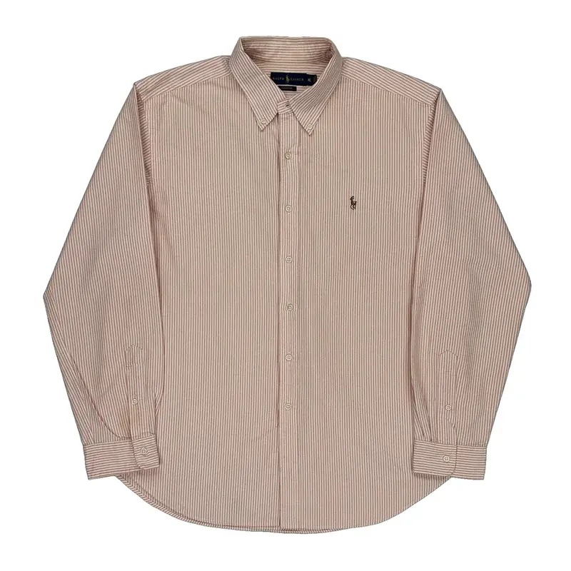 Ralph Lauren Striped Shirt - XL Orange Cotton