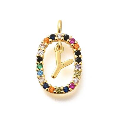 Brass Micro Pave Cubic Zirconia Pendants
