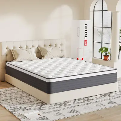 COOLMI 12/14 Inch Hybrid Mattresses in a Box with Comfort and Pocket Coils Memory Foam, for Pressure Alleviation & Motion lso...