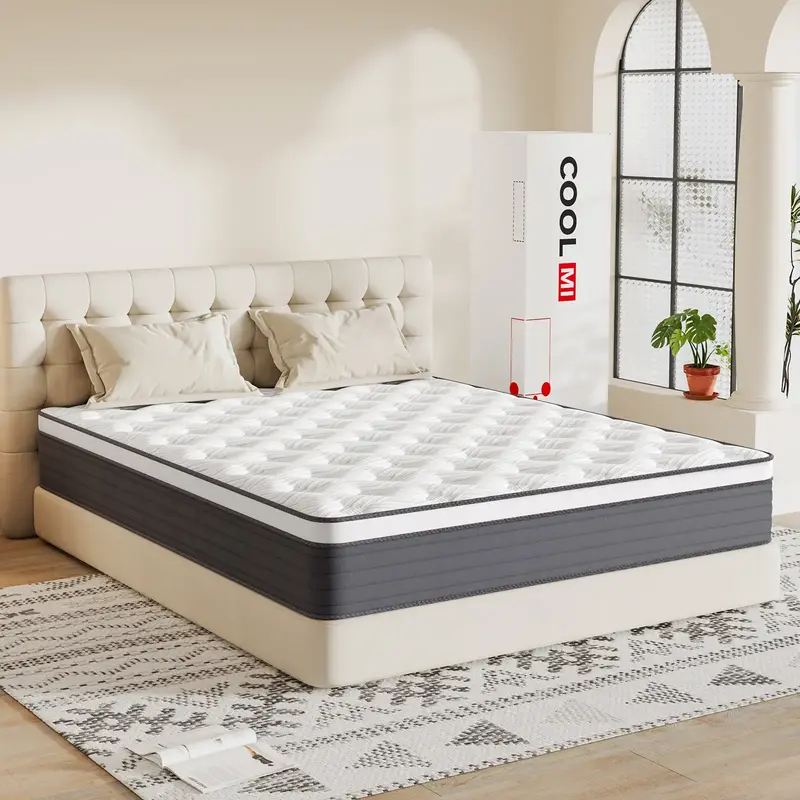 COOLMI 12/14 Inch Hybrid Mattresses in a Box with Comfort and Pocket Coils Memory Foam, for Pressure Alleviation & Motion lso...