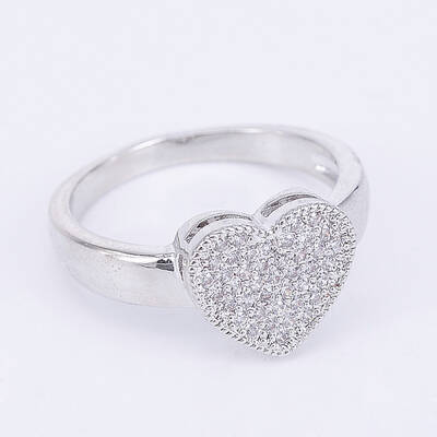 Brass Micro Pave Cubic Zirconia Finger Rings