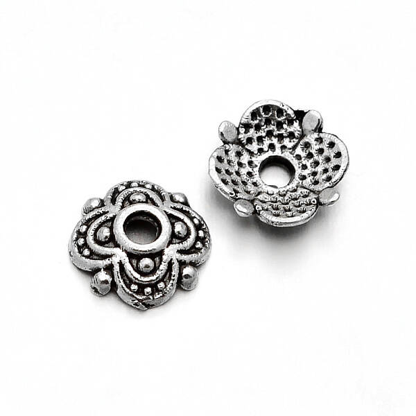 4-Petal Flower Vintage Brass Bead Caps
