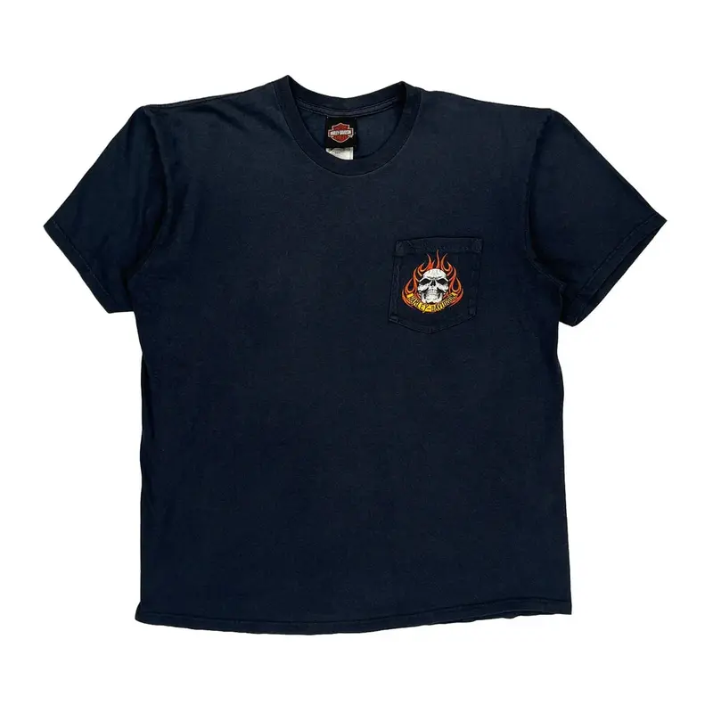 Orlando Florida Harley Davidson Graphic T-Shirt - XL Navy Cotton
