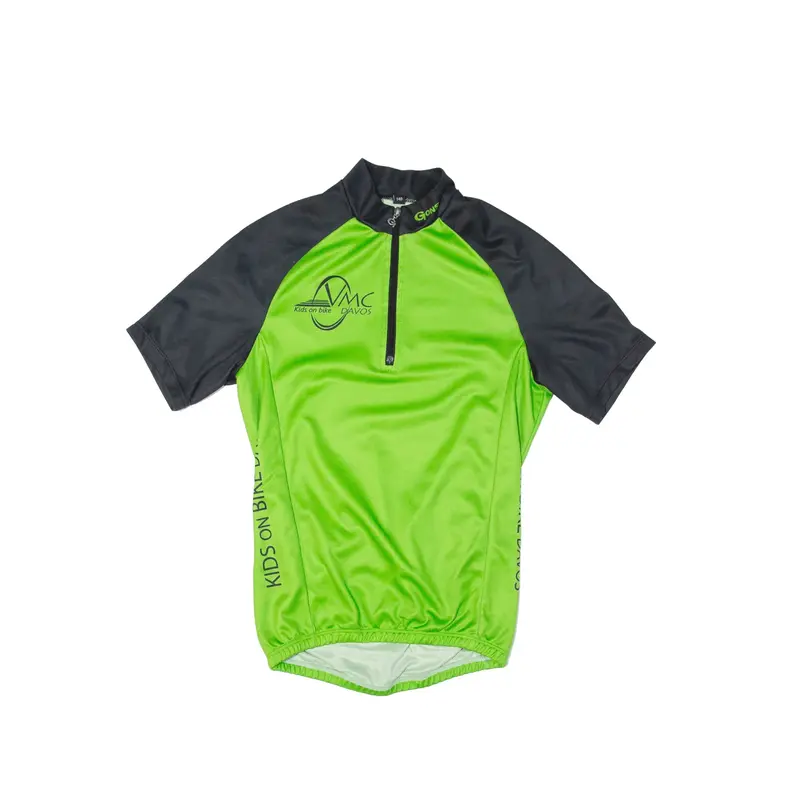 DAVOS Cycling Boys Jersey Green 1/4 Zip M