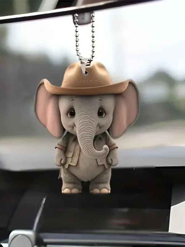 Cute Elephant Design Car Backpack Bag Acrylic Keychain,  Cartoon Elephant Animal Shaped Bag Decoration, Gift for Men & Women ...