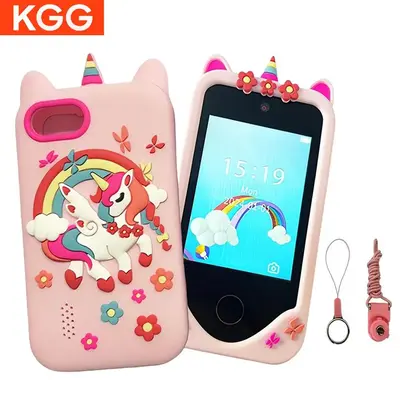 KGG Touch Screen Funny Study Toy Smartphone, Learning Education Toy with 26 Letters English Words Puzzle Games Support Alarm ...